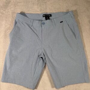 TravisMathew Beck Shorts Mens 34 Light Blue Heather Golf‎ Performance 1MM208